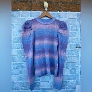 En Saison Puff Sleeve Sweater in purple size large